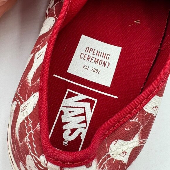 Vans Opening Ceremony Red White Snake Checker Sneakers Womens Size 8 - Picture 9 of 9